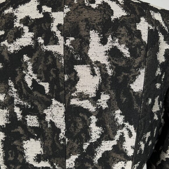 Lafayette 148 NY Womens Animal Print Moto Jacket Black Gray Wool Blend size 14 - Picture 11 of 15